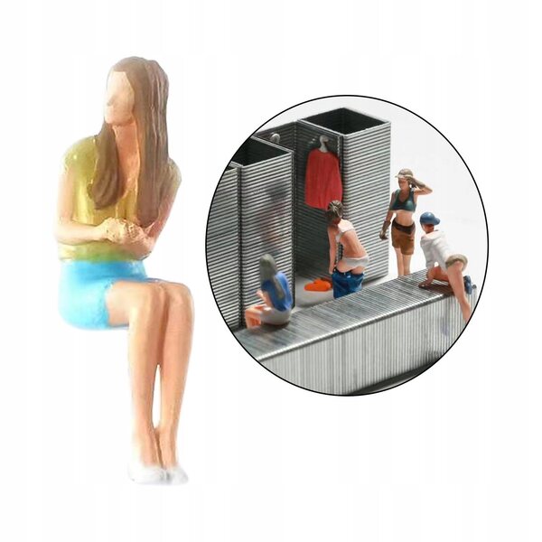 Miniatura 1:64 Ragazza Dipinta a Mano in Resina per Diorama e Modellismo