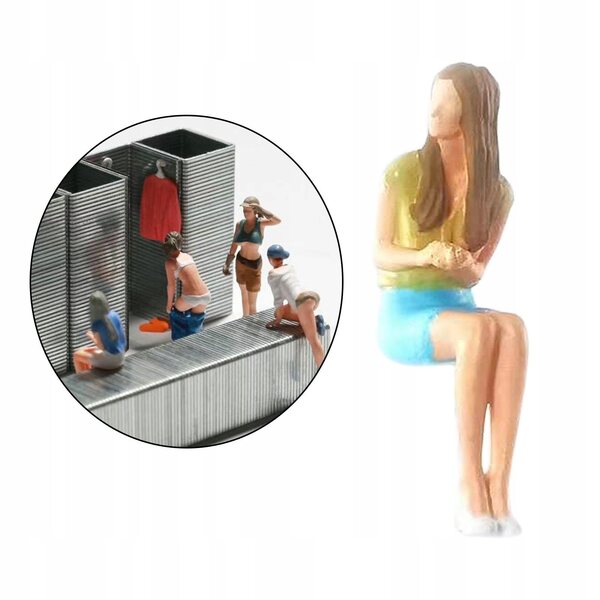 Miniatura 1:64 Ragazza Dipinta a Mano in Resina per Diorama e Modellismo