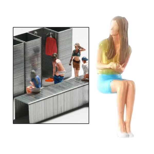 Miniatura 1:64 Ragazza Dipinta a Mano in Resina per Diorama e Modellismo