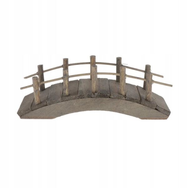Miniatura ponte ad arco in legno per giardini fatati e case delle bambole 1:12