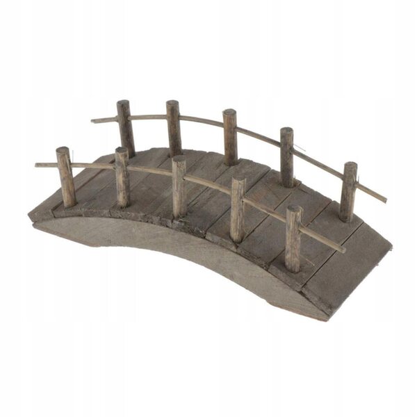 Miniatura ponte ad arco in legno per giardini fatati e case delle bambole 1:12