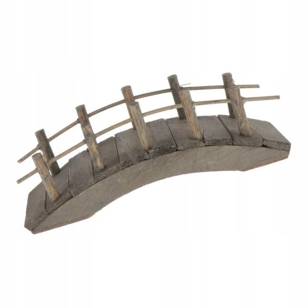 Miniatura ponte ad arco in legno per giardini fatati e case delle bambole 1:12