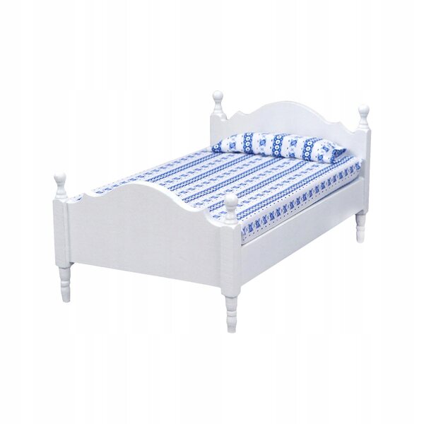 Dollhouse letto singolo in legno 1:12 per decorazione scenica miniatura