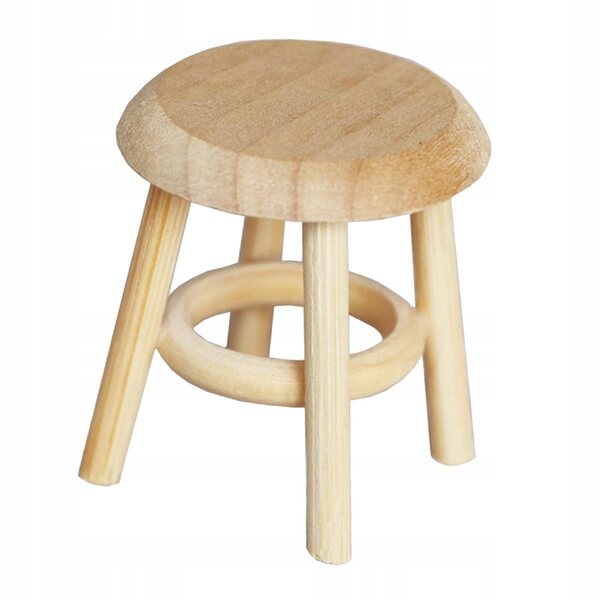 1:12 Runder Holzhocker Miniatur für Puppenhausküche und Esszimmer