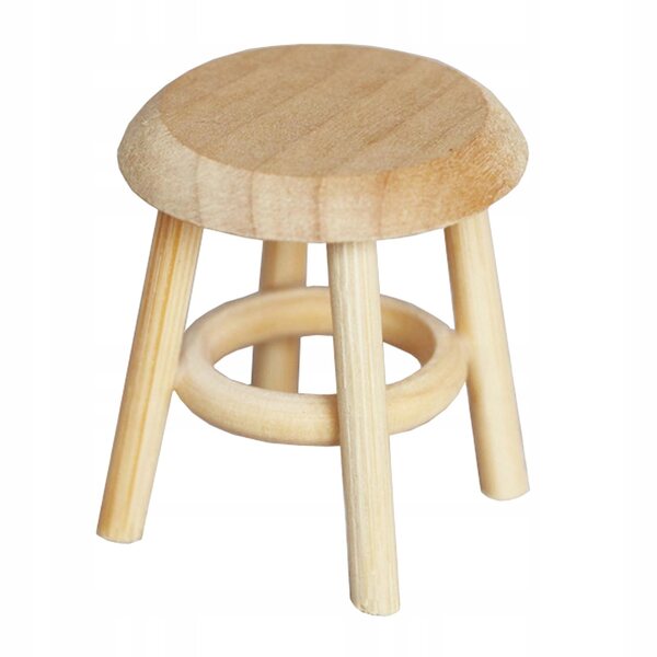 1:12 Runder Holzhocker Miniatur für Puppenhausküche und Esszimmer