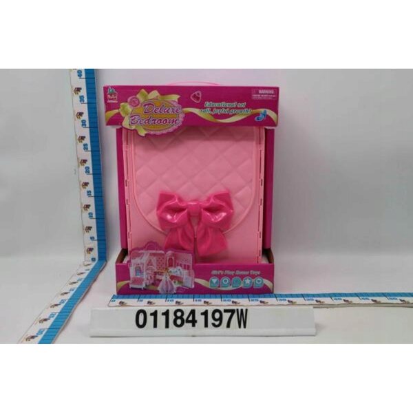 Cottage per bambole a valigia Dromader, gioco portatile per bambini 3+