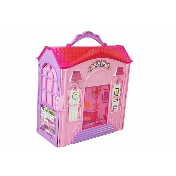 Casa per bambole pieghevole con accessori e valigetta LEAN Toys 88cm
