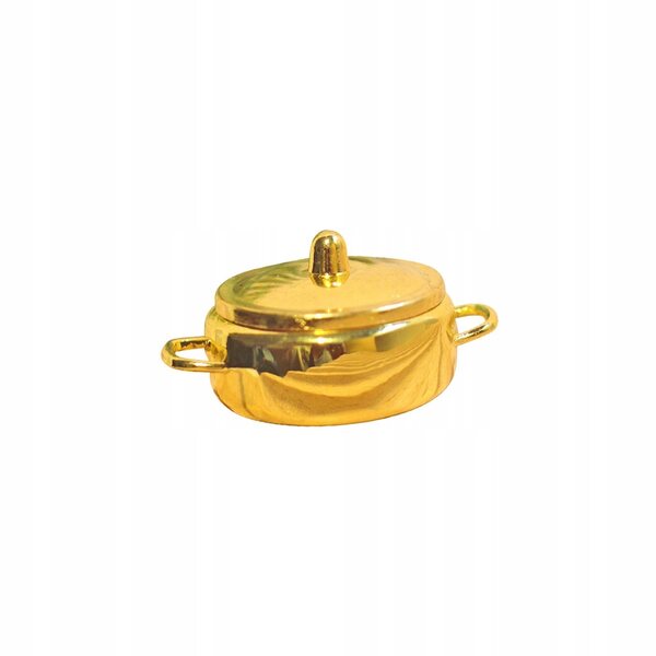 Mini Pentola per Zuppa in Metallo per Casa delle Bambole 1/6 1/12 Scala Dorato