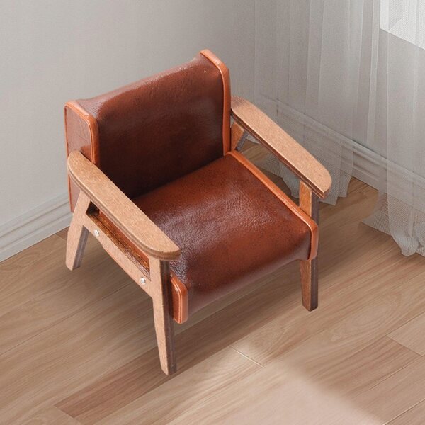 Miniatura divano in legno 1:12 per casa delle bambole beige piccolo