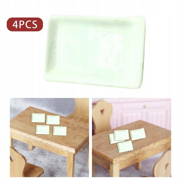 Set 4 Mini Naczynia Ceramiczne 1/12 per Domani delle Bambole, Accessori Cucina