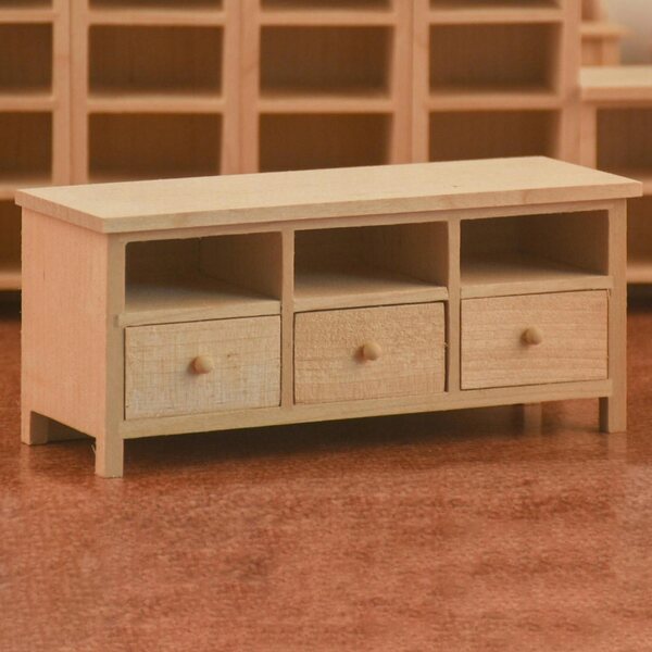 Miniatura mobile in legno di betulla con cassetti per casa delle bambole 1:12