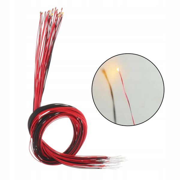 Lot de 20 Lampes LED Orange pour Micro Modélisation Paysager 3V avec Fils 40 cm
