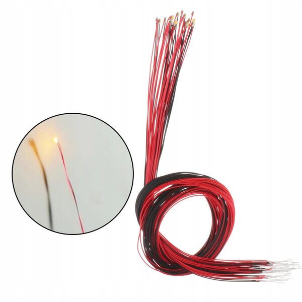 Set 20 Lampade LED Arancioni per Modellismo Micro Paesaggio 3V con Fili da 40 cm