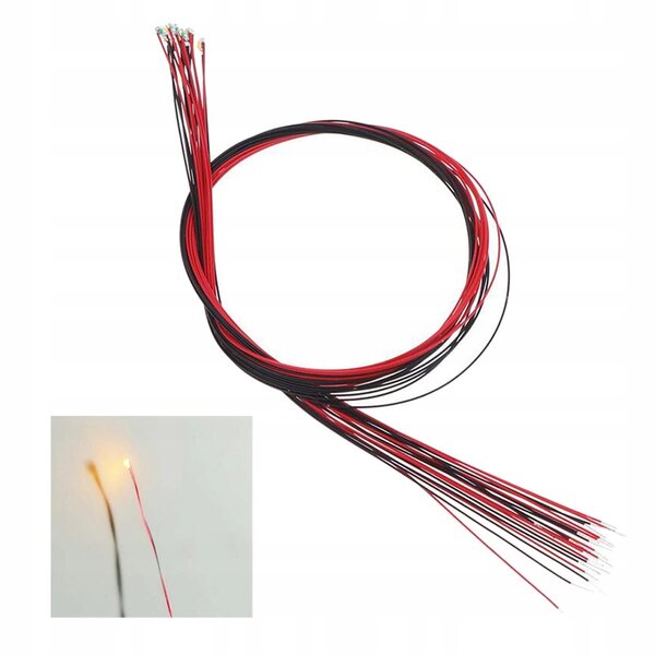 Set 20 Lampade LED Arancioni per Modellismo Micro Paesaggio 3V con Fili da 40 cm