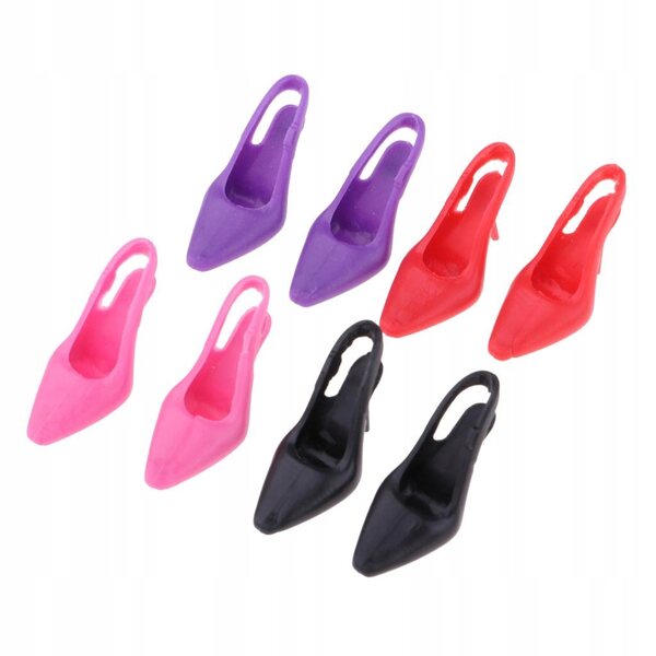 4 Paar 1/6 Miniaturschuhe für Puppenhaus-High-Heels-Dekoration