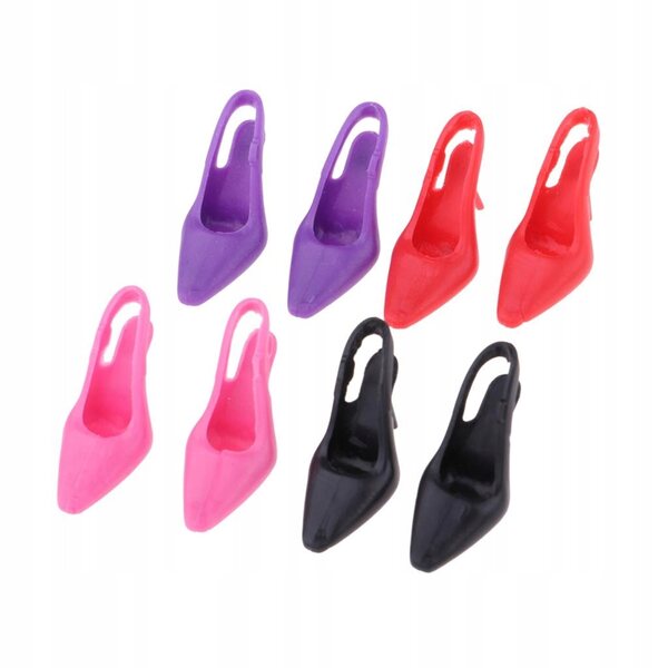 4 Paar 1/6 Miniaturschuhe für Puppenhaus-High-Heels-Dekoration