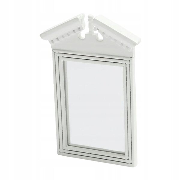 Miniatura Specchiera Bianca 1:12 in Legno per Case delle Bambole - Decorazione Dettagliata