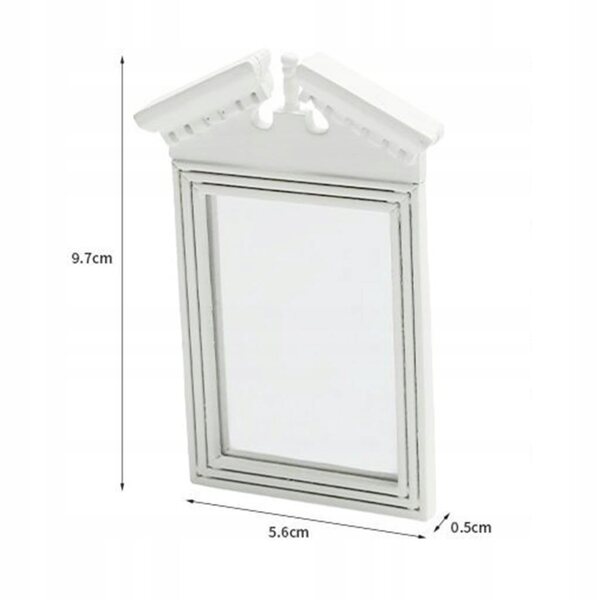 Miniatura Specchiera Bianca 1:12 in Legno per Case delle Bambole - Decorazione Dettagliata