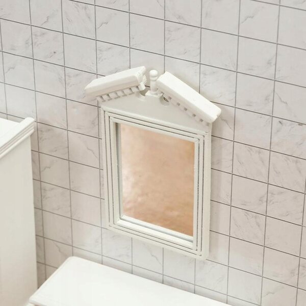 Miniatura Specchiera Bianca 1:12 in Legno per Case delle Bambole - Decorazione Dettagliata