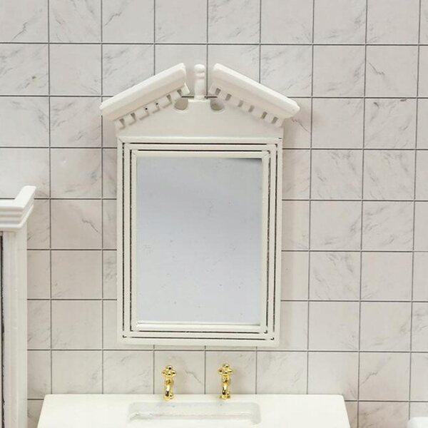 Miniatura Specchiera Bianca 1:12 in Legno per Case delle Bambole - Decorazione Dettagliata