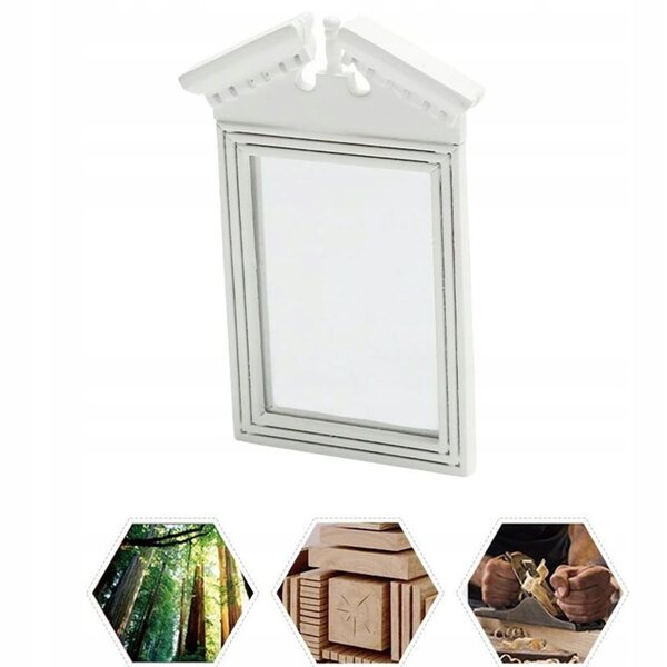 Miniatura Specchiera Bianca 1:12 in Legno per Case delle Bambole - Decorazione Dettagliata