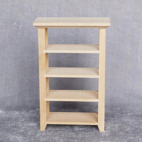 Holzminiatur: 1:12 Puppenhausregal mit 4 Etagen