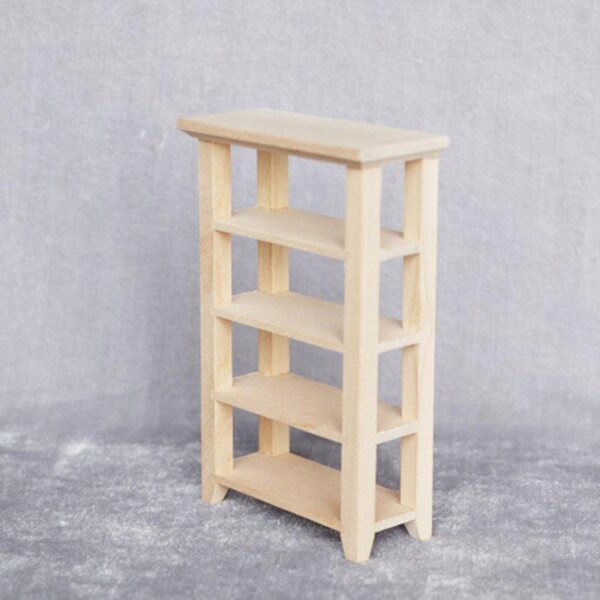Holzminiatur: 1:12 Puppenhausregal mit 4 Etagen