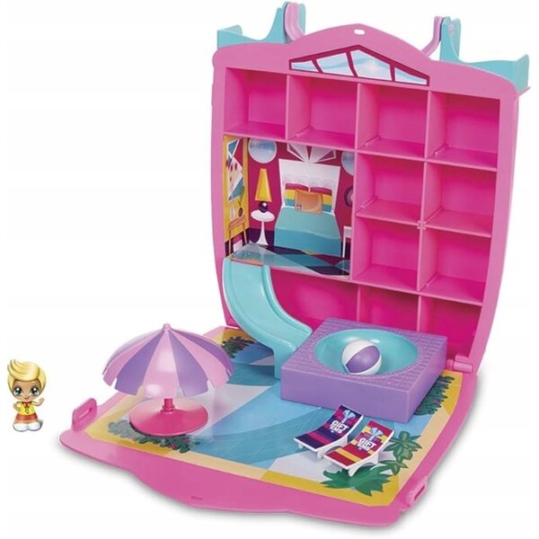 Gift'ems Hotel con piscina per bambole rosa con accessori in plastica