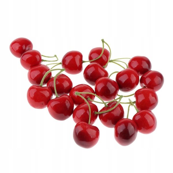 Simulazione Realistica di Ciliegie Rosse Decorative in PU - 20 Capsule Grandi e Doppie