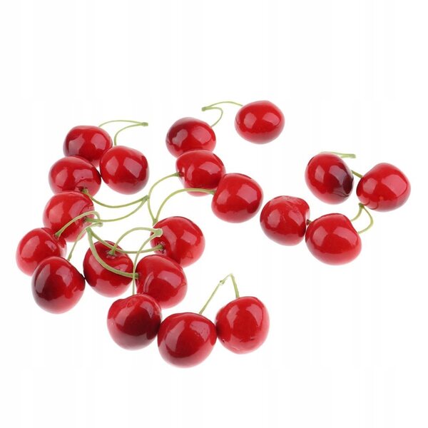 Simulazione Realistica di Ciliegie Rosse Decorative in PU - 20 Capsule Grandi e Doppie