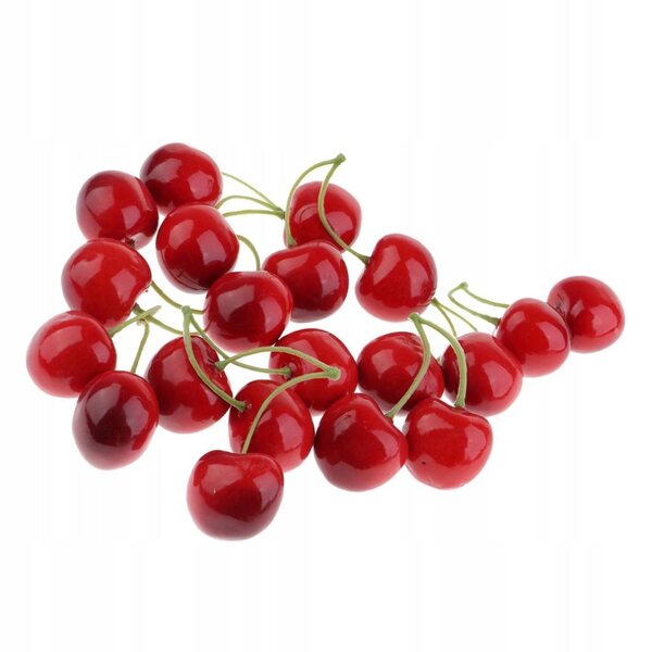 Simulazione Realistica di Ciliegie Rosse Decorative in PU - 20 Capsule Grandi e Doppie