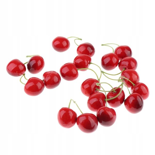 Simulazione Realistica di Ciliegie Rosse Decorative in PU - 20 Capsule Grandi e Doppie