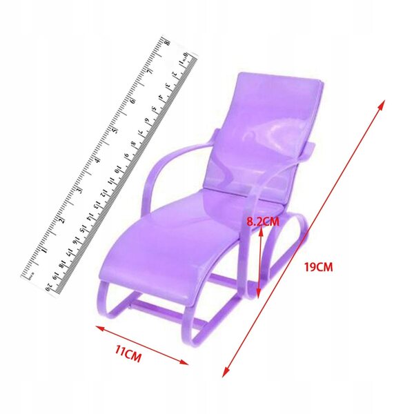 Mini Sdraio 1:6 per Case delle Bambole in Legno Viola Decorazione DIY