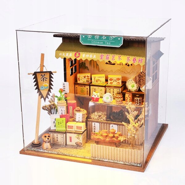Set Miniatura Domino per Bambole 1:24 DIY con Mobili e Illuminazione in Legno
