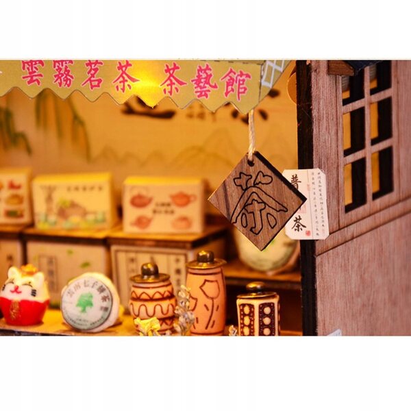 Set Miniatura Domino per Bambole 1:24 DIY con Mobili e Illuminazione in Legno
