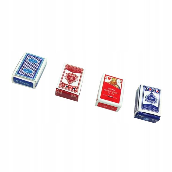 2 zestawy gier Karty do gry z papieru pokerowego 1:12 Miniaturowe akcesoria do domku dla lalek