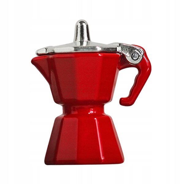 1:12 Puppenhaus Miniatur-Kaffeekanne aus Metall, rot