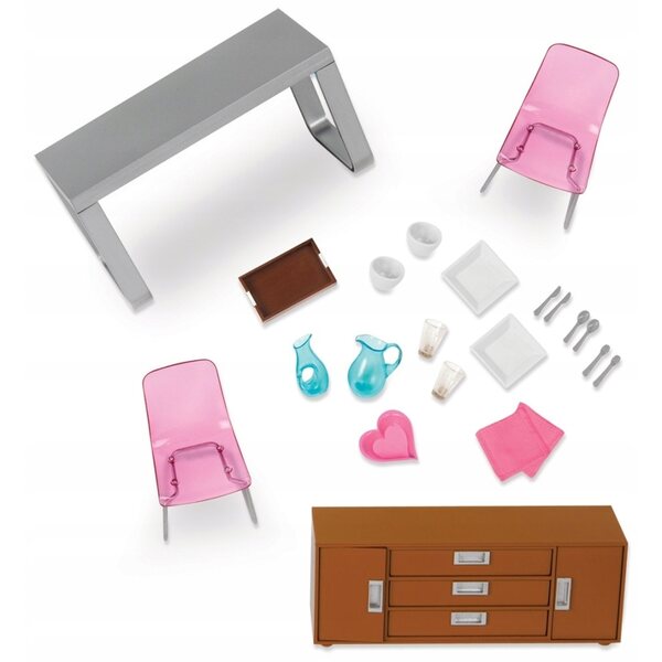 LORI Esszimmermöbel-Set für 15–18 cm große Puppen – kreatives Spielen