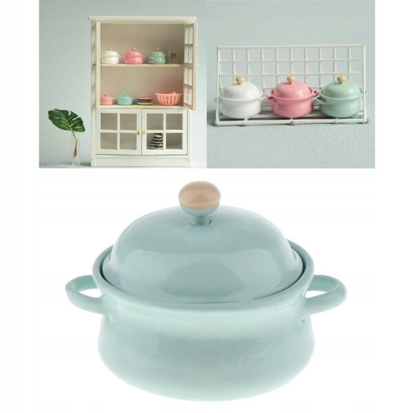 Miniature 1:12 set 2 pentole in metallo per cucina casa delle bambole