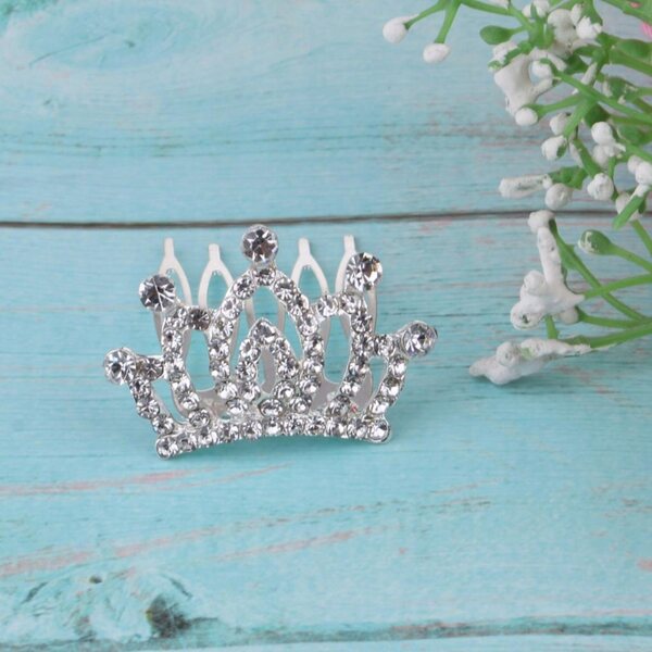 Corona metallica bianca per bambole BJD 1/3 e 1/4 con diamanti in vetro