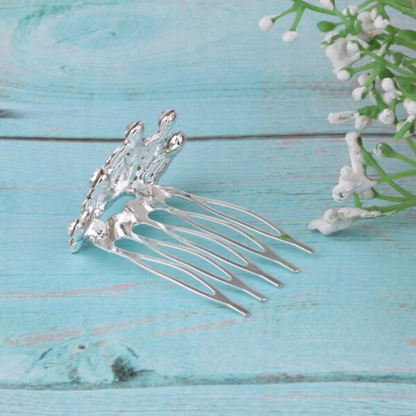Corona metallica bianca per bambole BJD 1/3 e 1/4 con diamanti in vetro
