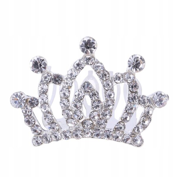 Corona metallica bianca per bambole BJD 1/3 e 1/4 con diamanti in vetro