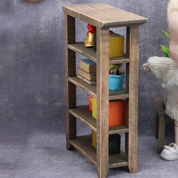 Casa delle bambole Scaffale in legno in miniatura 1:12, perfetto per decorazioni e mobili