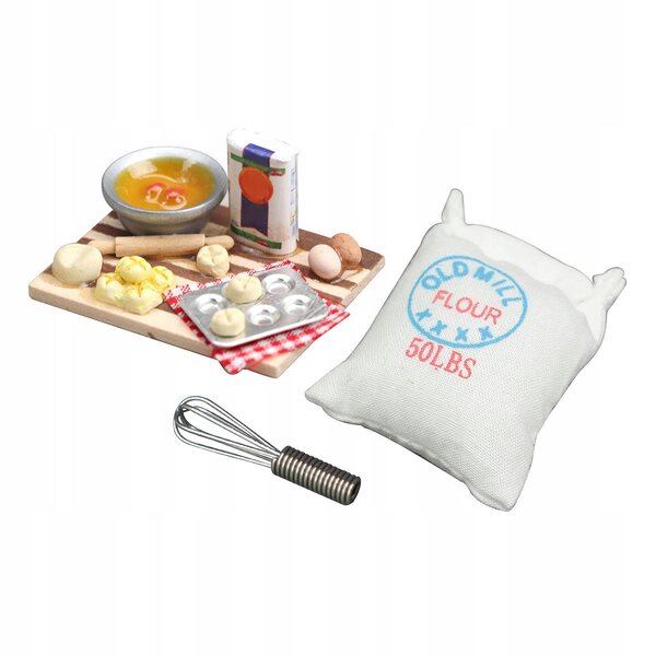 Mini set accessori cucina per casa delle bambole scala 1:12 in legno e resina