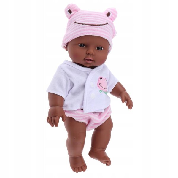 30cm Huggable Doll African Newborn Kids Sleeping Toy(Różowy)