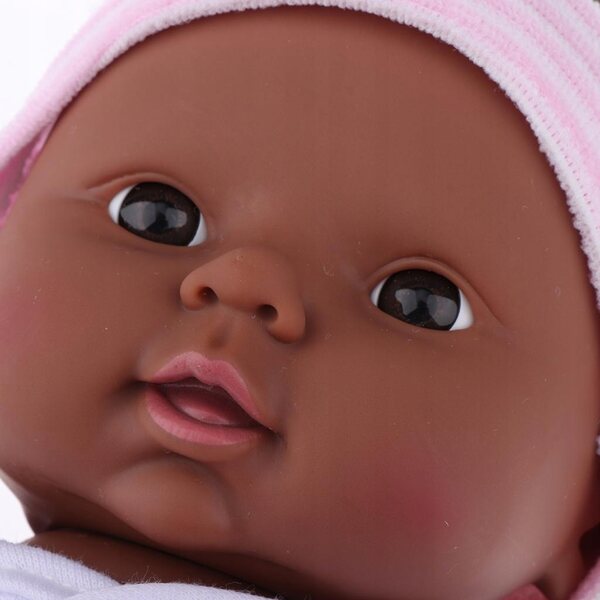 30cm Huggable Doll African Newborn Kids Sleeping Toy(Różowy)
