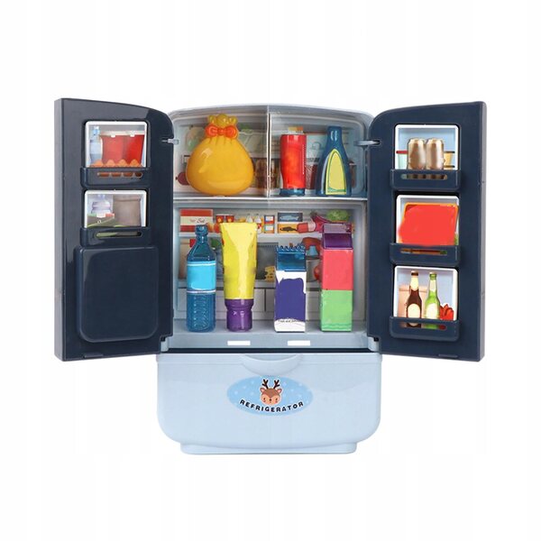 Frigorifero giocattolo a due porte per bambini - simulazione, blu, sicuro
