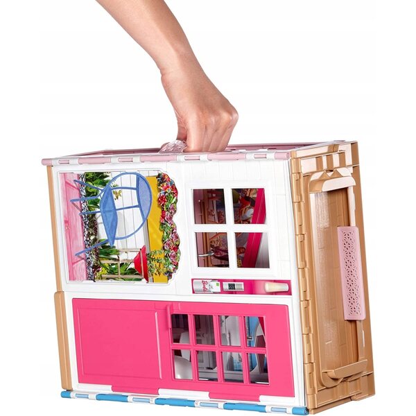 Barbie zweistöckiges Haus 54 cm mit Mattel-Puppe für Kinder ab 12 Monaten