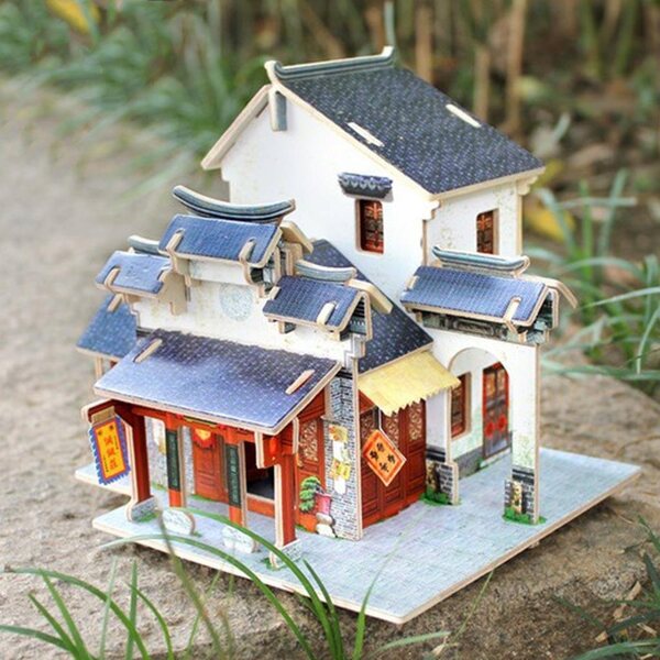 DIY 1:24 Puppenhaus-Set aus Holz mit bunten Möbeln und Details