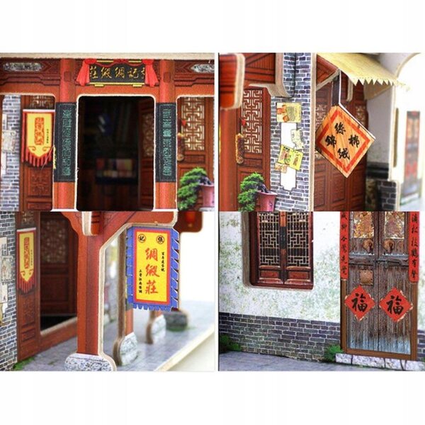 DIY 1:24 Puppenhaus-Set aus Holz mit bunten Möbeln und Details